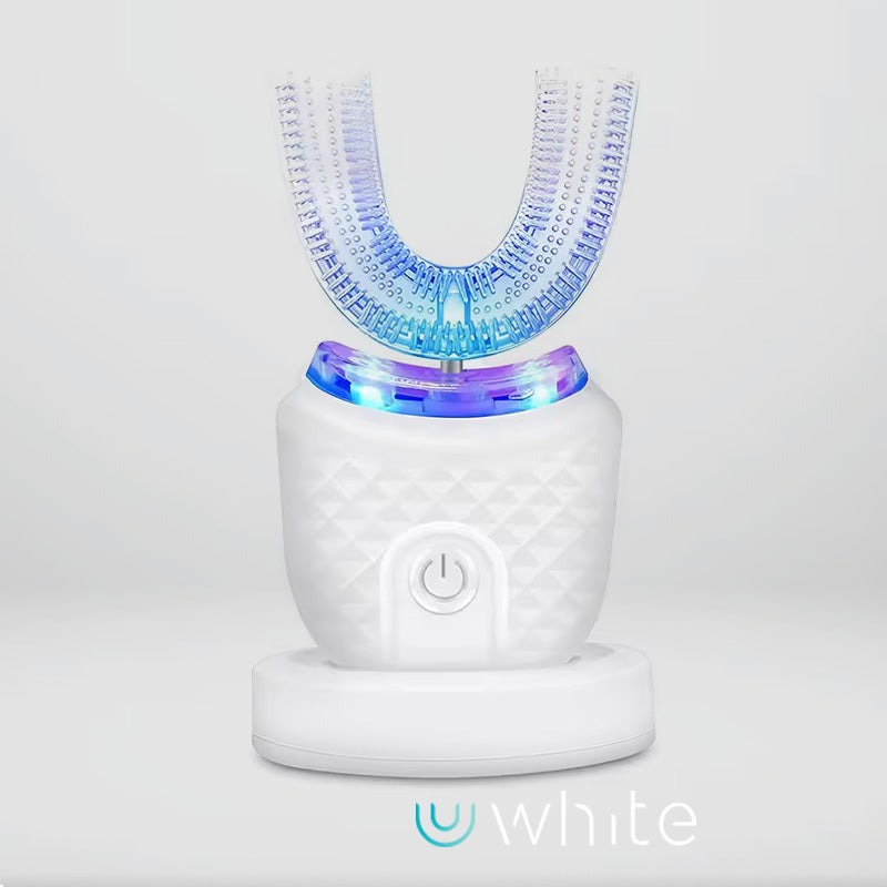 U-alakú, szónikus elektromos fogkefe szilikon fejjel, gyengéd tisztítás érzékeny fogakra