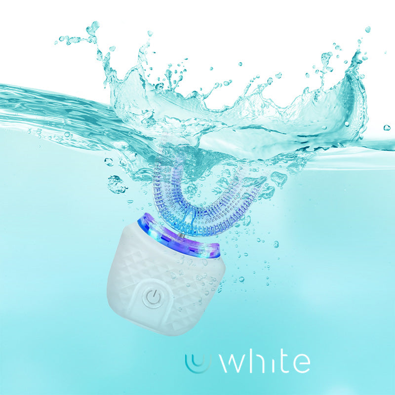 U-alakú, szónikus elektromos fogkefe szilikon fejjel, gyengéd tisztítás érzékeny fogakra