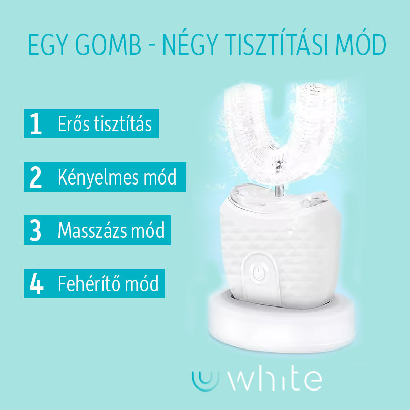 U-alakú, szónikus elektromos fogkefe szilikon fejjel, gyengéd tisztítás érzékeny fogakra