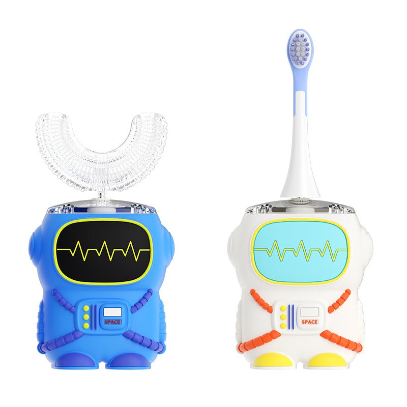 Uwhite Kids Mosoly-küldetés dental kit with white toothbrush and toothpaste for children, colorful packaging and kid-friendly design
